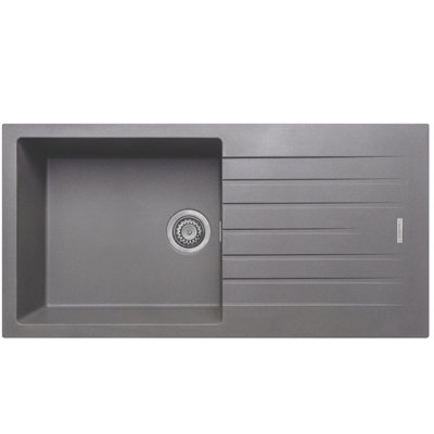 Liquida Lg100Gr 1.0 Bowl Grey Granite Reversible Inset Kitchen Sink 1000X500mm from B&Q