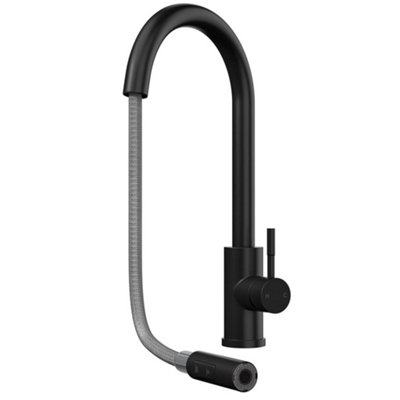 Liquida Ct453mb Single Lever Pull Out Mono Mixer Kitchen Mixer Tap Black
