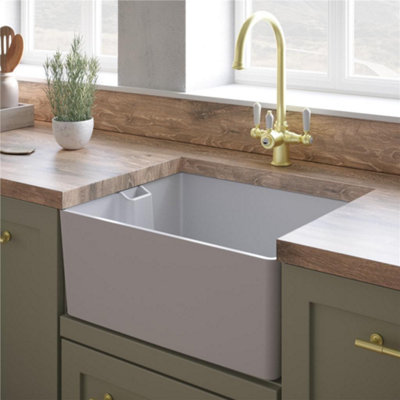 Liquida Bl290Wh 1.0 Bowl Belfast Inset Or Undermount Gloss White Kitchen Sink from B&Q