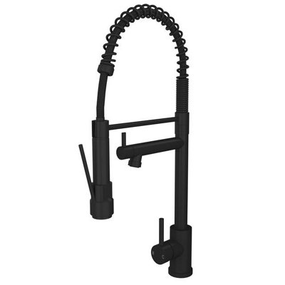 Liquida Gr264Mb Black Kitchen Mixer Tap Swivel Spout Directional Spray from B&Q