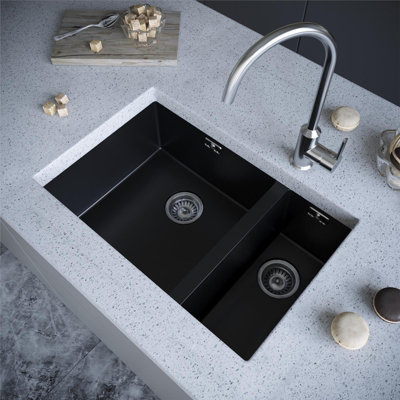 Liquida Cm670Mb 1.5 Bowl Matt Black Kitchen Sink Inset Or Undermount from B&Q