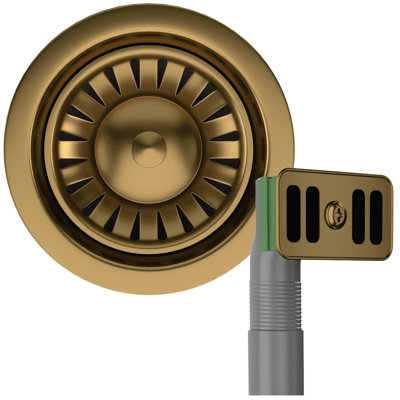 B&Q -  Swo2Sg Satin Gold Kitchen Sink Basket Strainer Waste With Overflow