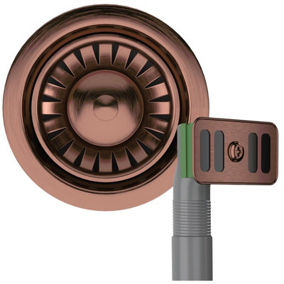 Liquida Swo2Cp Satin Copper Kitchen Sink Basket Strainer Waste With Overflow from B&Q