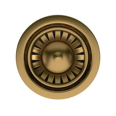 B&Q -  Sw1Sg Satin Gold Kitchen Sink Basket Strainer Waste