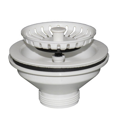 Liquida SW3MW Matt White Kitchen Sink Basket Strainer Waste - Image 3