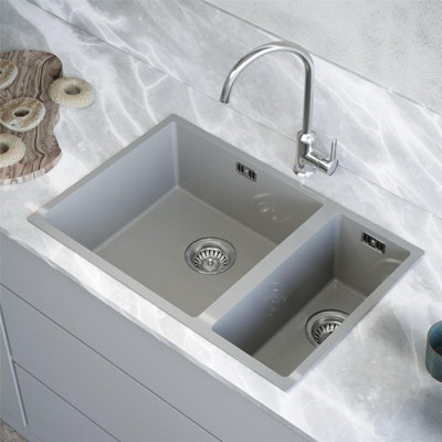Liquida Grey Cm670gg Bowl Comite Undermount / Inset Gloss Kitchen Sink Size 1.5