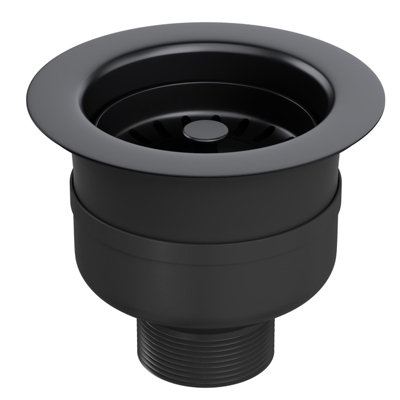 Liquida TF740MB TOP-FIX 90mm Matt Black Basket Strainer Kitchen Sink Waste - Image 3