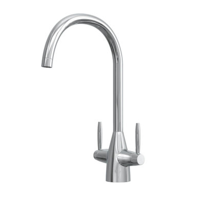 Liquida Ast83ch Chrome Dual Lever Swivel Spout Kitchen Mixer Tap