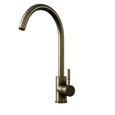 Liquida Vt65Ab Antique Brass Single Lever Swivel Spout Kitchen Mixer Tap from B&Q
