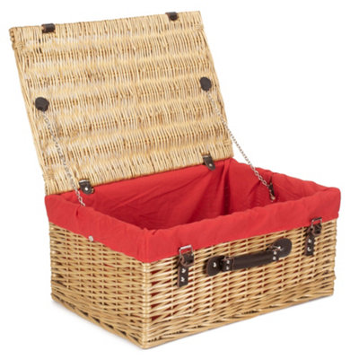 Red Hamper Eh007R Wicker 51Cm Buff Picnic Basket With Red Lining from B&Q