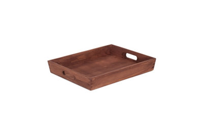 Red Hamper Unisex Brown Wooden Serving Tray In - Image 3