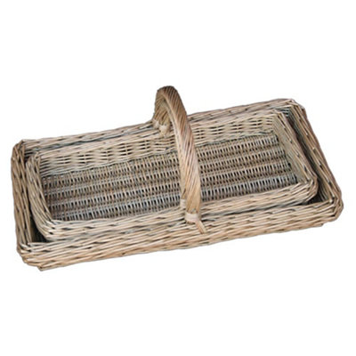 Red Hamper Lincolnshire Garden Trugs - 2 Pack - Buff Willow - Wicker Basketware - Image 4