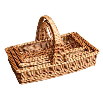Red Hamper T029/Home Wicker Set Of 3 Cheshire Garden Trugs Small