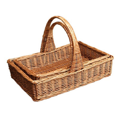 B&Q -  T030/home Wicker Set Of 2 Cheshire Large Garden Trugs