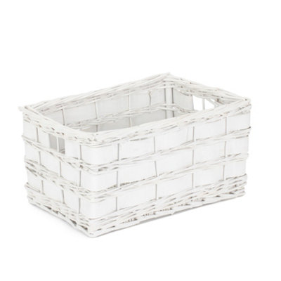 Red Hamper St079/2 Wicker Unlined Medium White Scandi Storage Basket from B&Q