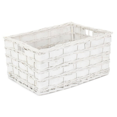 Red Hamper St079/4 Wicker Unlined Extra Large White Scandi Storage Basket from B&Q