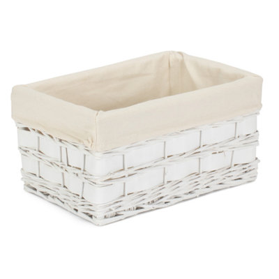 Red Hamper St079W/2 Wicker Medium White Scandi Storage Basket With White Lining from B&Q