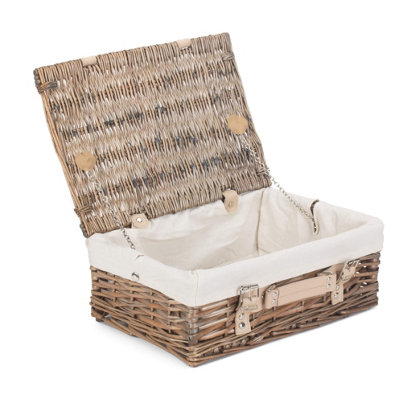 Red Hamper Eh124W Wicker 35Cm Antique Wash Split Willow Picnic Basket With White Lining from B&Q