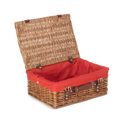 Red Hamper Eh176R Wicker 35Cm Light Steamed Picnic Basket With Red Lining from B&Q