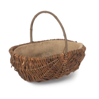 Red Hamper G048/3 Wicker Large Oval Unpeeled Willow Garden Trug from B&Q