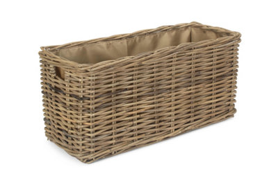 Red Hamper Ra038 Rattan Small Under Bench Basket With Cordura Lining from B&Q