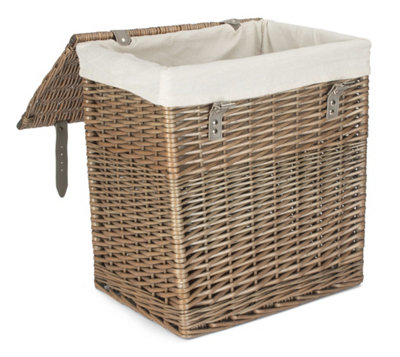 Red Hamper H189W/1 Wicker Small Boutique Antique Wash Storage Laundry Basket With Lining from B&Q
