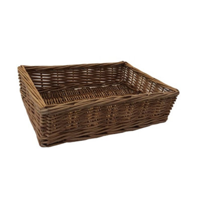 Red Hamper Pt097 Large Double Steamed Storage Wicker Tray from B&Q