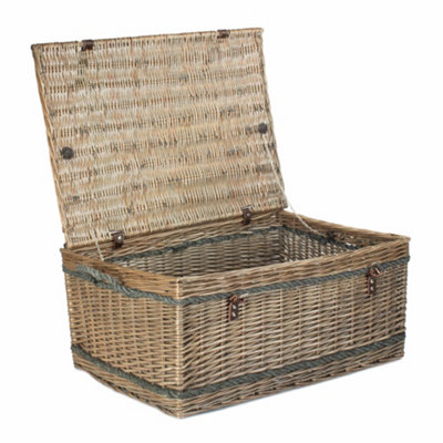 B&Q -  Eh184 72Cm Antique Wash Rope Handled Trunk Picnic Basket