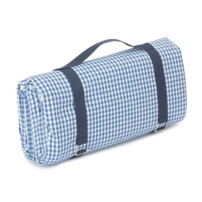 Red Hamper H197 Blue And White Gingham Picnic Blanket from B&Q