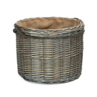 B&Q -  St086/2 Medium Antique Wash Round Storage Log Basket