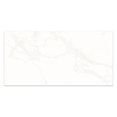 Plum&Clay Lacey Polished White Marble Effect Porcelain Wall & Floor Tile Pack Of 80 Tiles 14M² (L)600mm (W)300mm from B&Q