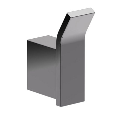 Plum&clay Emilia Bathroom Wall Mounted Gun Grey Single Robe Hook from B&Q