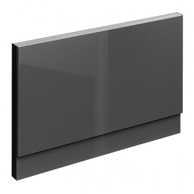 Plum&clay Marvel Gloss Dark Grey End Bath Panel (W)800mm from B&Q