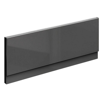 Plum&clay Marvel Gloss Dark Grey Front Bath Panel (W)1800mm from B&Q