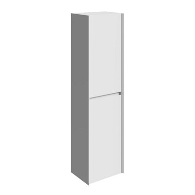 Plum&clay Luna Gloss White Wall Hung Tall Bathroom Cabinet Storage (H)1500mm (W)400mm from B&Q