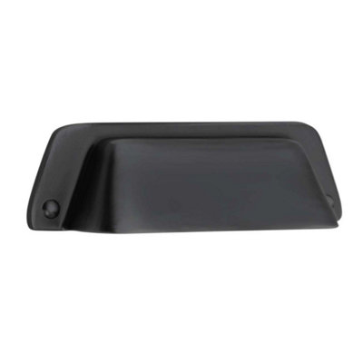 Plum&clay Kingham Traditional Matt Black Cabinet Door Cup Pull Handle from B&Q