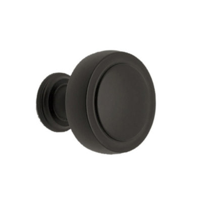 Plum&clay Kingham Traditional Matt Black Cabinet Door Round Knob Handle from B&Q