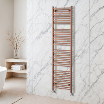Plum&clay Triton Brushed Bronze Heated Towel Radiator Rail (H)1800mm (W)400mm from B&Q