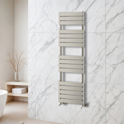 B&Q -  Ruby Brushed Nickel Heated Towel Radiator Rail (H)1600mm (W)500mm