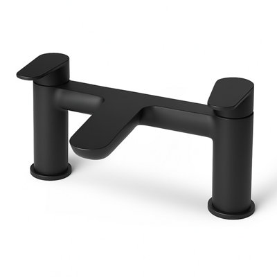 Plum&clay Ramsay Matt Black Deck-Mounted Bath Filler from B&Q