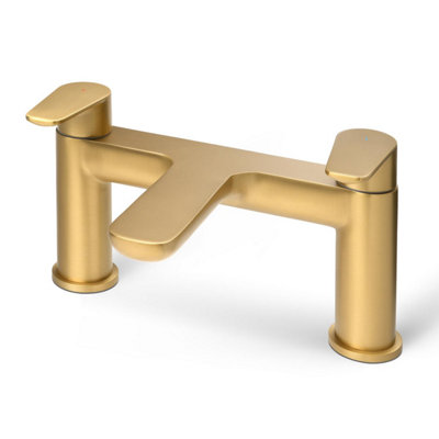 Plum&clay Ramsay Brushed Gold Deck-Mounted Bath Filler from B&Q