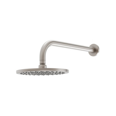 Plum&clay Emilia Round Brushed Nickel Shower Head & Arm from B&Q