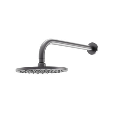 Plum&clay Emilia Round Gun Grey Shower Head & Arm from B&Q