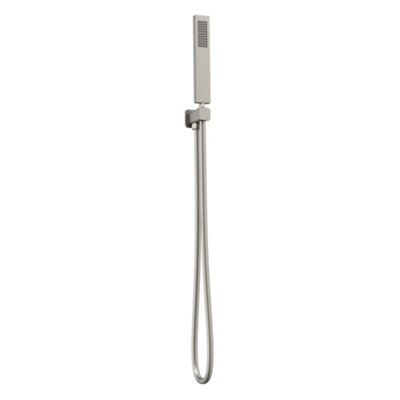 Plum&clay Alberto Brushed Nickel Square Single Function Shower Handset With Holder from B&Q