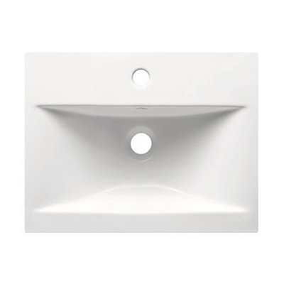 Plum&clay Novela White Ceramic Bathroom Vanity Basin (W)51Cm from B&Q