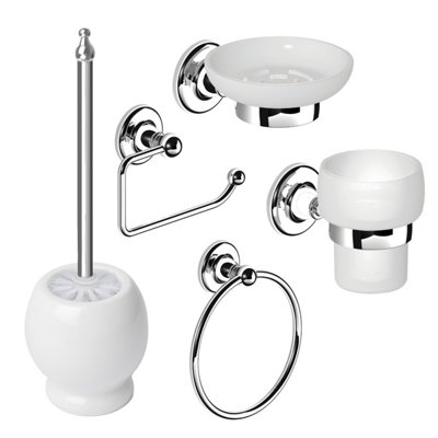 Plum&clay Kingham Chrome 5-Piece Bathroom Accessory Set from B&Q