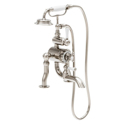 Plum&clay Ashford Nickel Traditional Thermostatic Bath Shower Mixer Tap With Shower Handset from B&Q