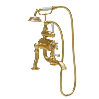 Plum&clay Ashford Gold Traditional Thermostatic Bath Shower Mixer Tap With Shower Handset from B&Q