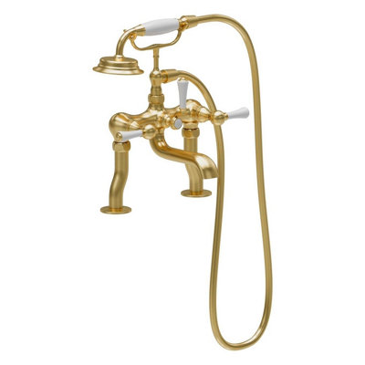 Plum&clay Ashford Gold Traditional Bath Shower Mixer Tap With Shower Handset from B&Q
