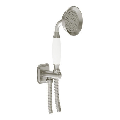Plum&clay Ashford Nickel Traditional Round Single Function Shower Handset With Holder from B&Q